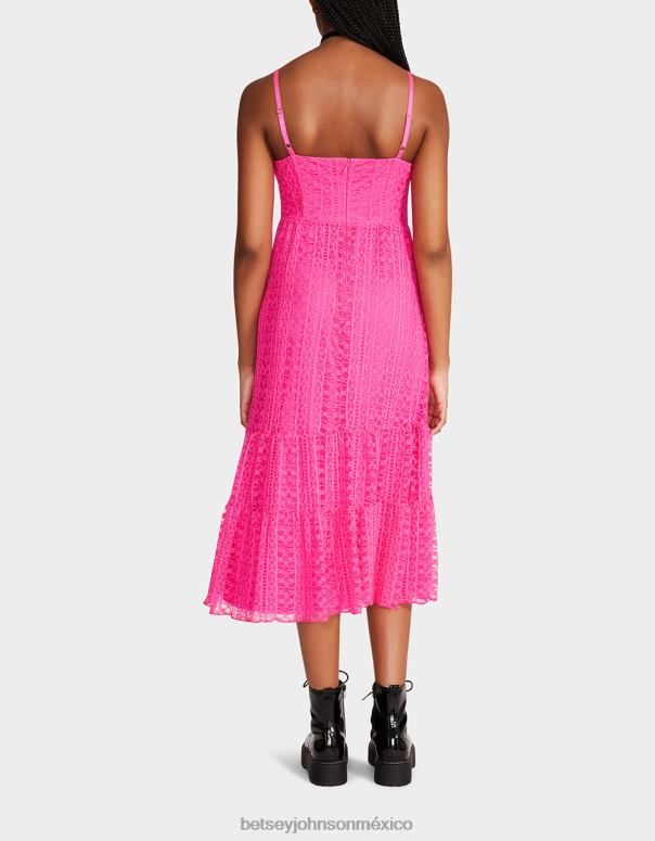 Betsey Johnson ropa mujer F00V285 vestido midi corsé ava rosa