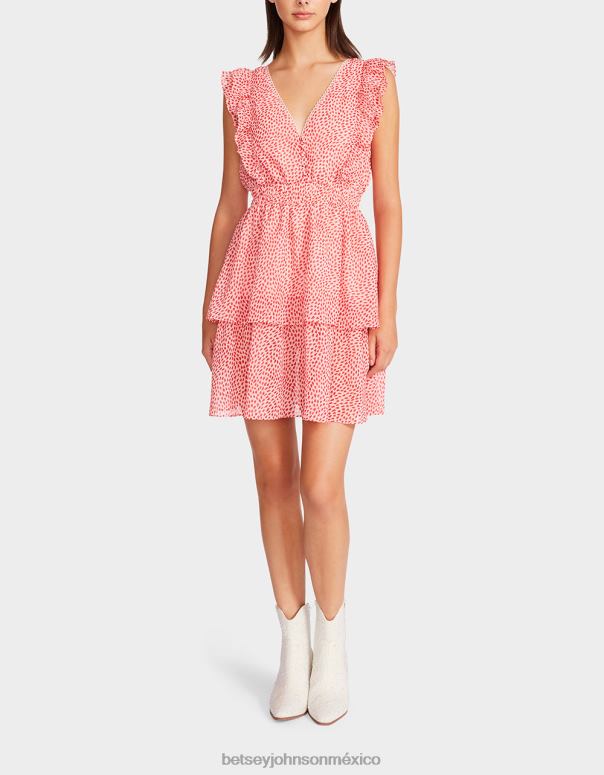 Betsey Johnson ropa mujer F00V293 mini vestido de gasa de reina de corazones rosa
