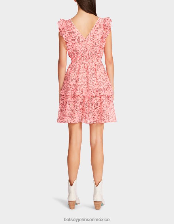 Betsey Johnson ropa mujer F00V293 mini vestido de gasa de reina de corazones rosa