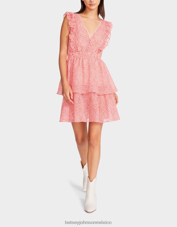 Betsey Johnson ropa mujer F00V293 mini vestido de gasa de reina de corazones rosa
