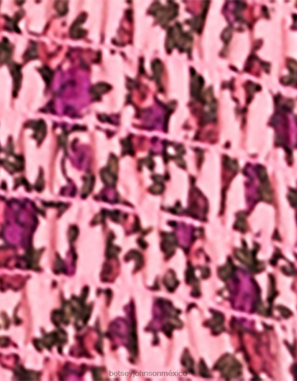 Betsey Johnson ropa mujer F00V294 mini vestido sin tirantes con flores vintage rosa