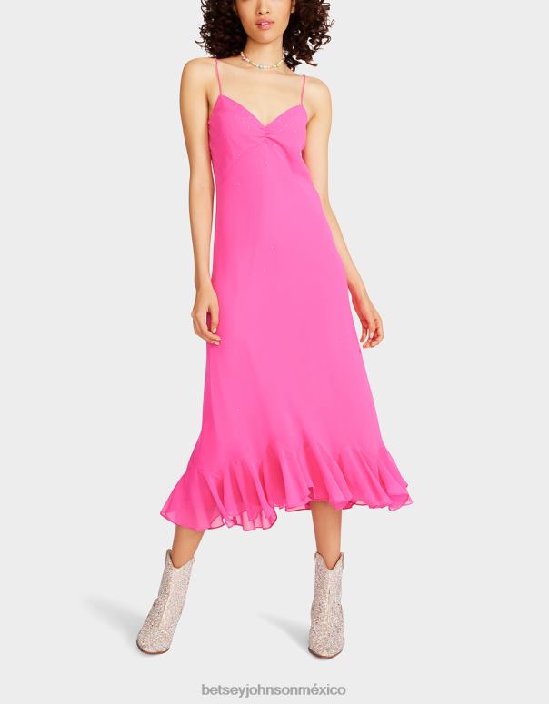 Betsey Johnson ropa mujer F00V301 un poco de vestido bling bling rosa