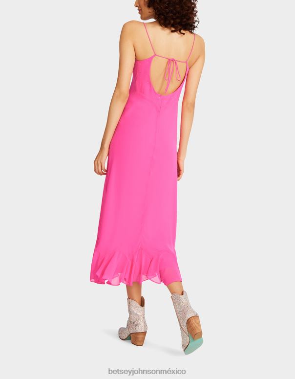 Betsey Johnson ropa mujer F00V301 un poco de vestido bling bling rosa