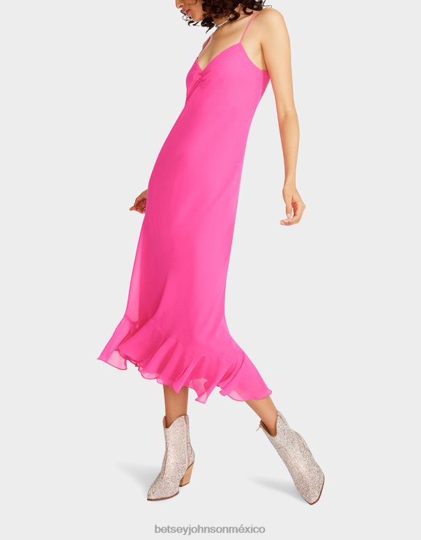Betsey Johnson ropa mujer F00V301 un poco de vestido bling bling rosa
