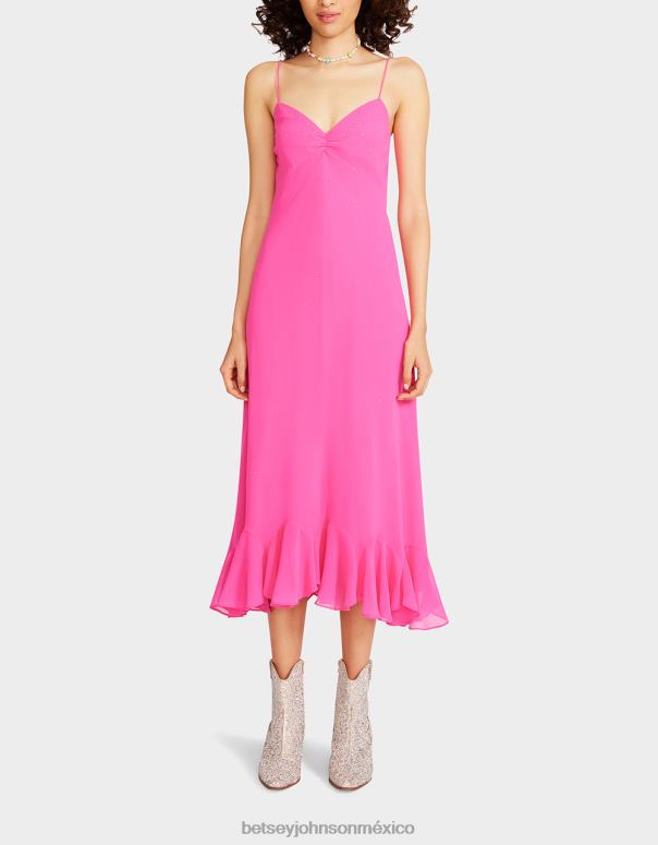 Betsey Johnson ropa mujer F00V301 un poco de vestido bling bling rosa