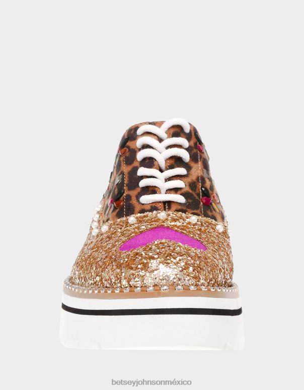 Betsey Johnson zapatos mujer F00V13 pixie oro multi
