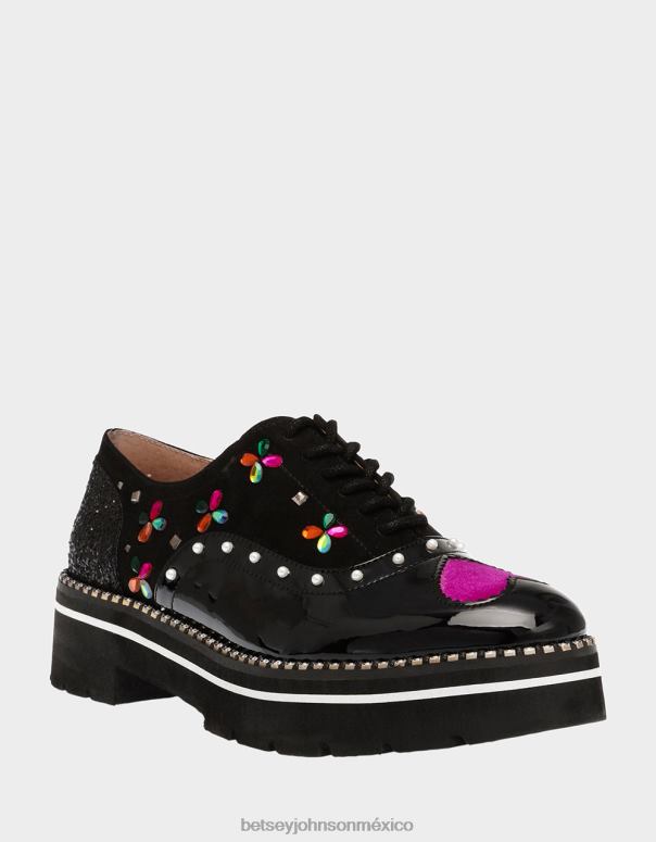 Betsey Johnson zapatos mujer F00V167 pixie negro multi