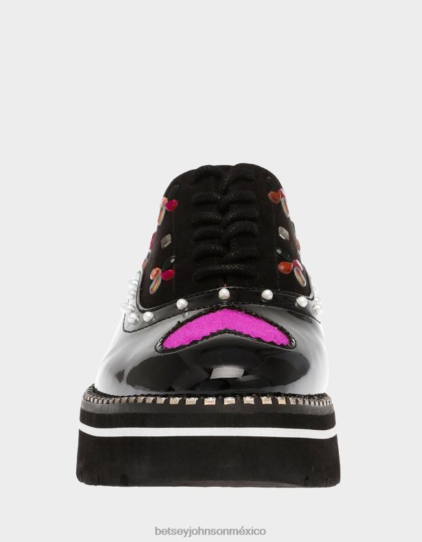 Betsey Johnson zapatos mujer F00V167 pixie negro multi