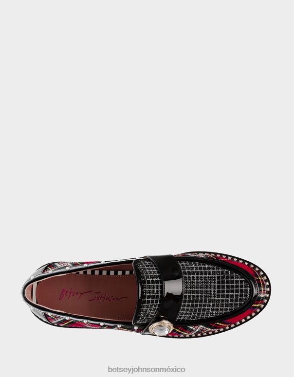 Betsey Johnson zapatos mujer F00V28 mariam cuadros rojos