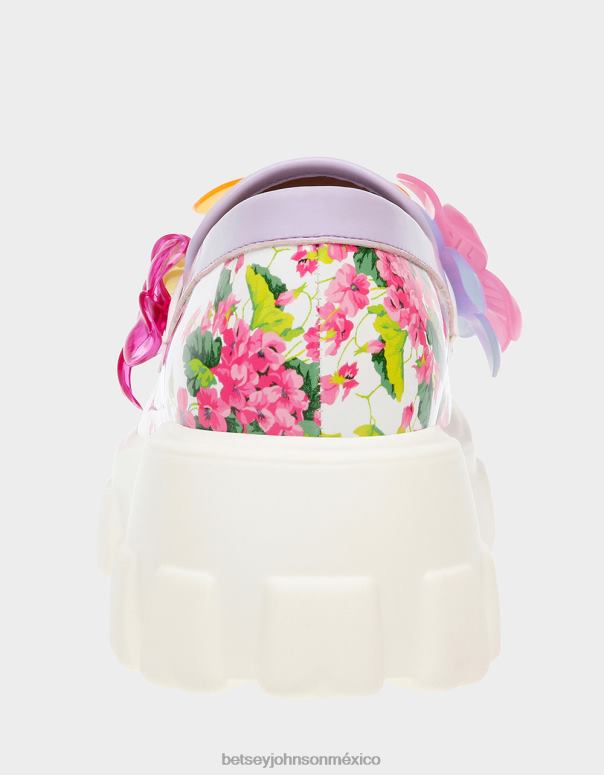 Betsey Johnson zapatos mujer F00V53 vino floral multi