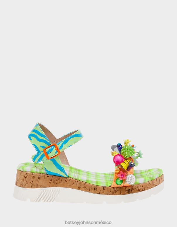 Betsey Johnson zapatos niños F00V180 franco multi verde