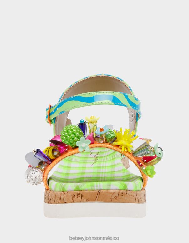 Betsey Johnson zapatos niños F00V180 franco multi verde