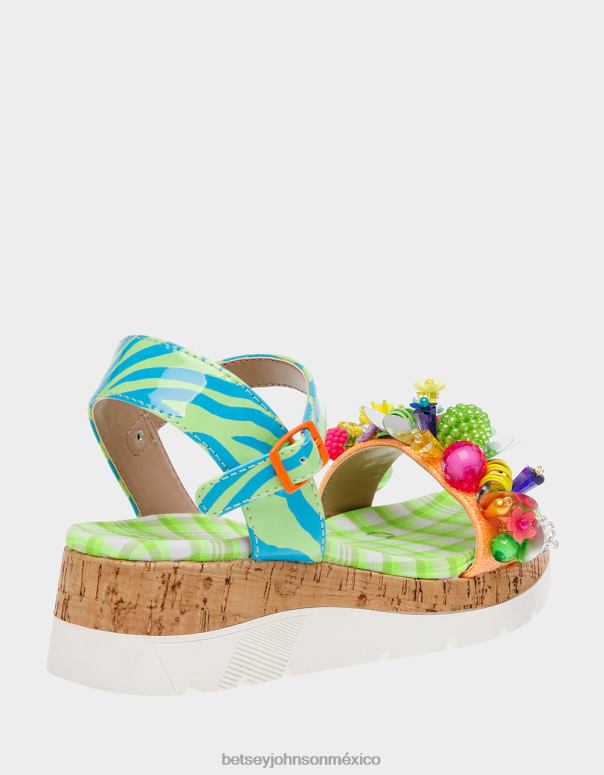Betsey Johnson zapatos niños F00V180 franco multi verde