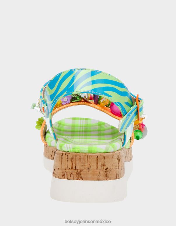 Betsey Johnson zapatos niños F00V180 franco multi verde