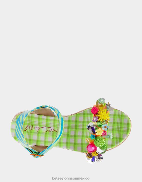 Betsey Johnson zapatos niños F00V180 franco multi verde