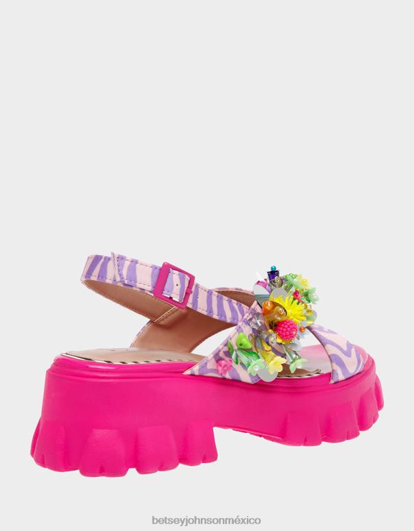 Betsey Johnson zapatos mujer F00V107 franco rosa multi