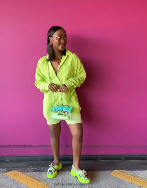 Betsey Johnson zapatos mujer F00V125 franco multi verde