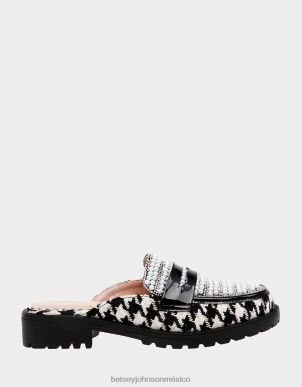 Betsey Johnson zapatos mujer F00V177 ronín blanco negro