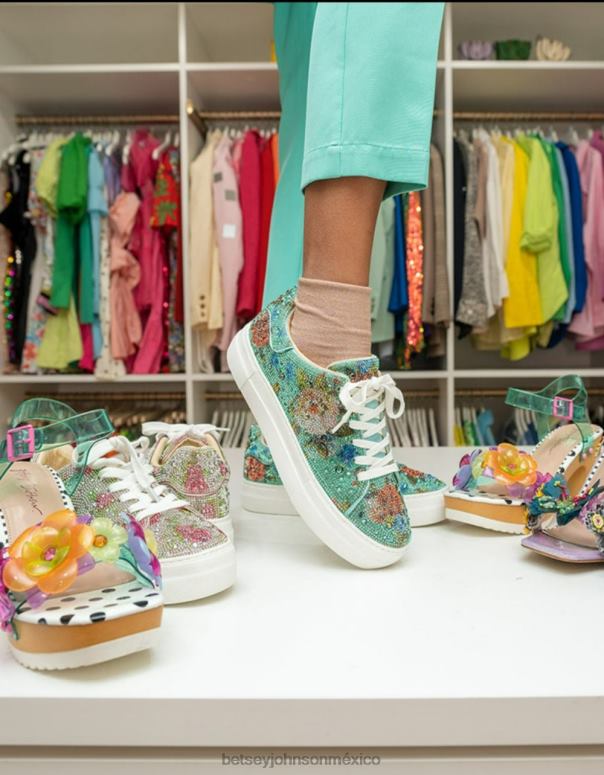 Betsey Johnson zapatos mujer F00V50 floryn verde azulado