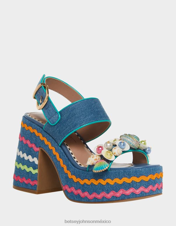 Betsey Johnson zapatos mujer F00V88 Shelly mezclilla multi