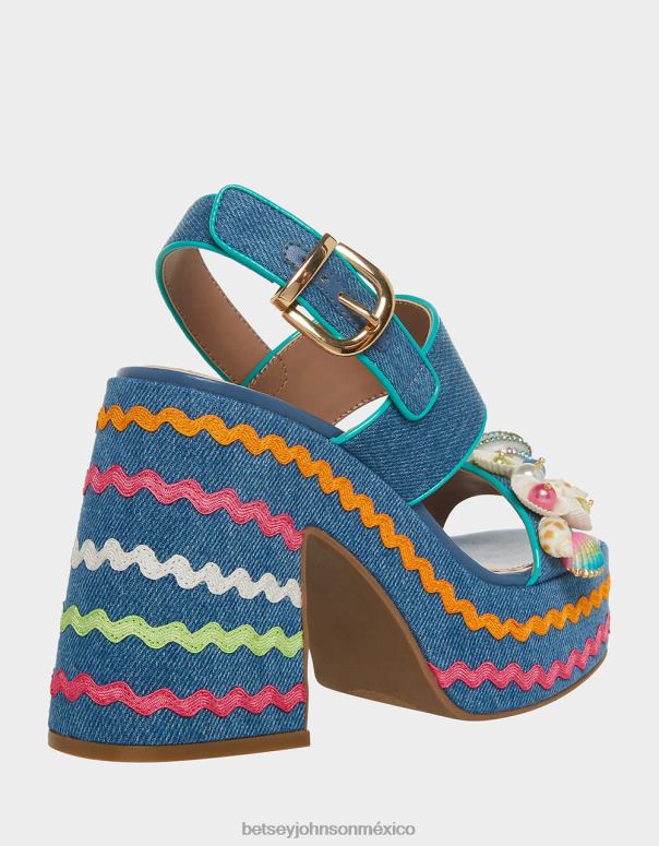 Betsey Johnson zapatos mujer F00V88 Shelly mezclilla multi