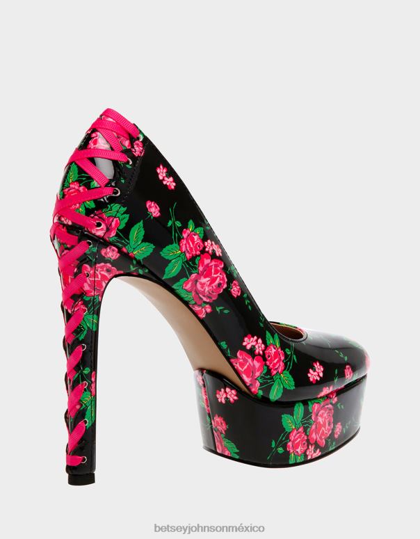 Betsey Johnson zapatos mujer F00V109 capó negro multi