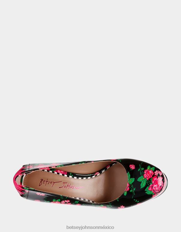 Betsey Johnson zapatos mujer F00V109 capó negro multi