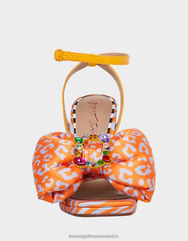 Betsey Johnson zapatos mujer F00V55 pollie naranja multi