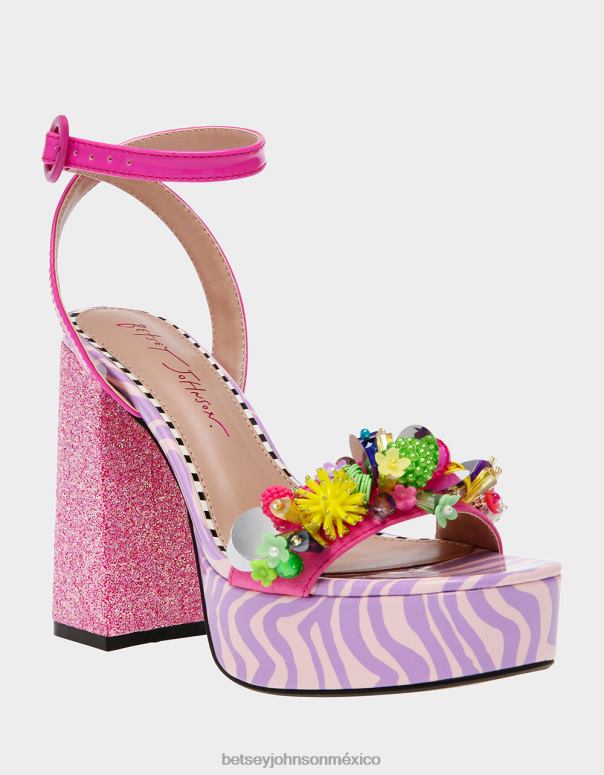 Betsey Johnson zapatos mujer F00V82 jordán rosa multi