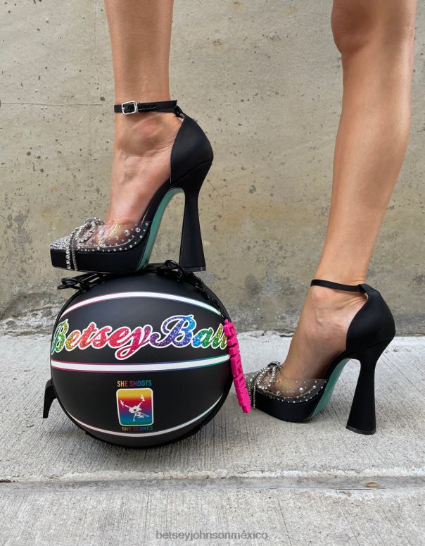 Betsey Johnson zapatos mujer F00V85 cariño satén negro