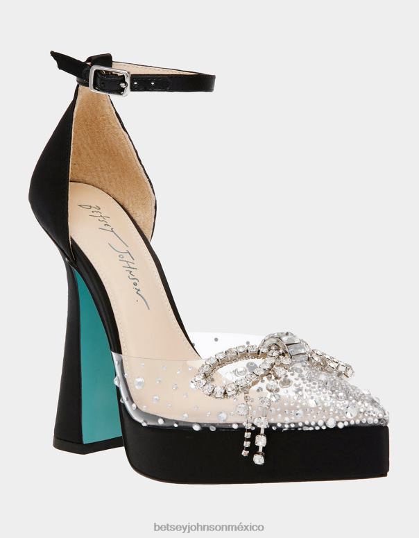 Betsey Johnson zapatos mujer F00V85 cariño satén negro